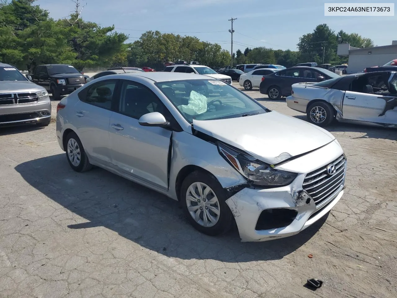 2022 Hyundai Accent Se VIN: 3KPC24A63NE173673 Lot: 68875354