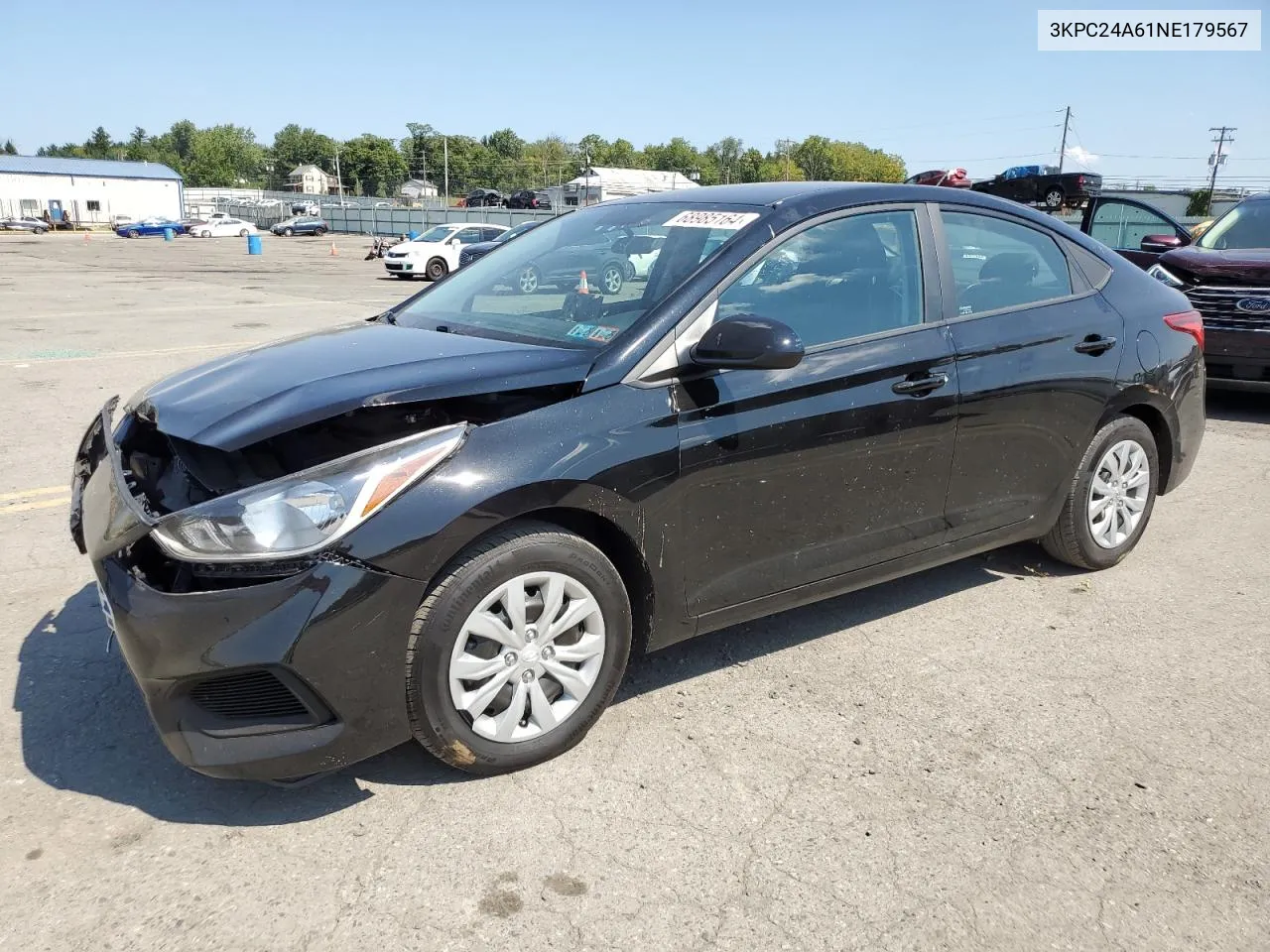 2022 Hyundai Accent Se VIN: 3KPC24A61NE179567 Lot: 68985164