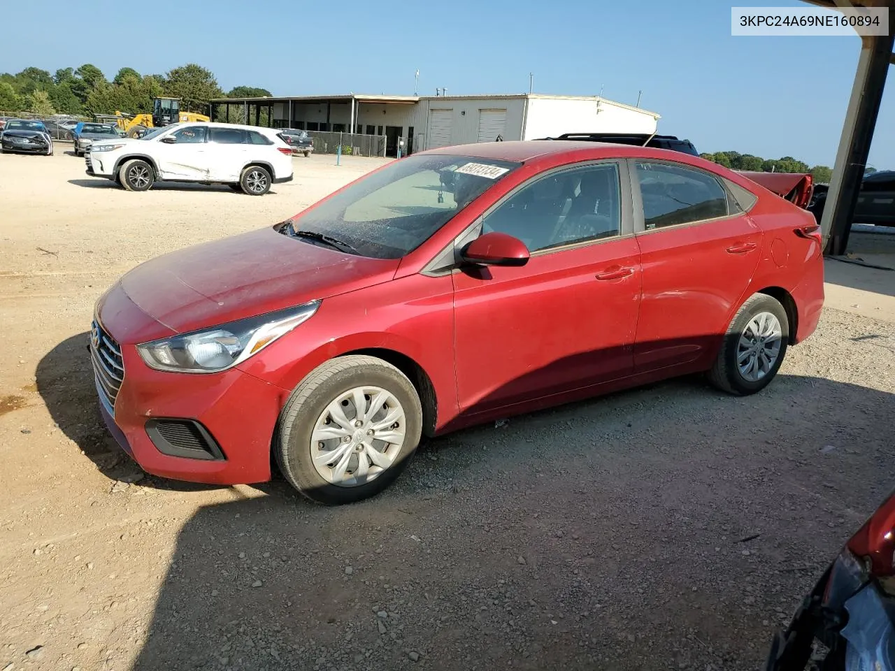 2022 Hyundai Accent Se VIN: 3KPC24A69NE160894 Lot: 69313134