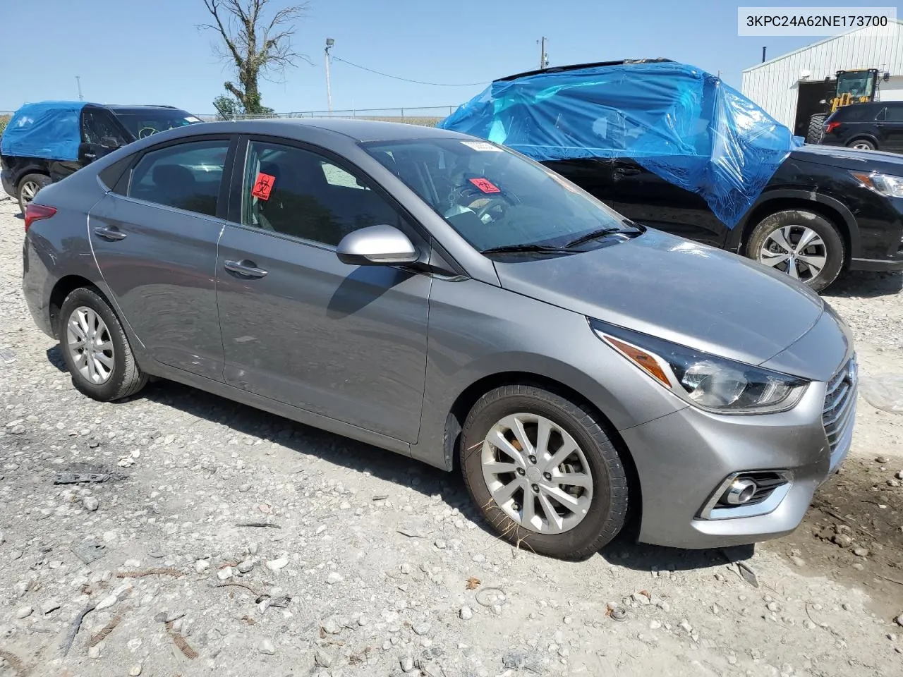 2022 Hyundai Accent Se VIN: 3KPC24A62NE173700 Lot: 70005534