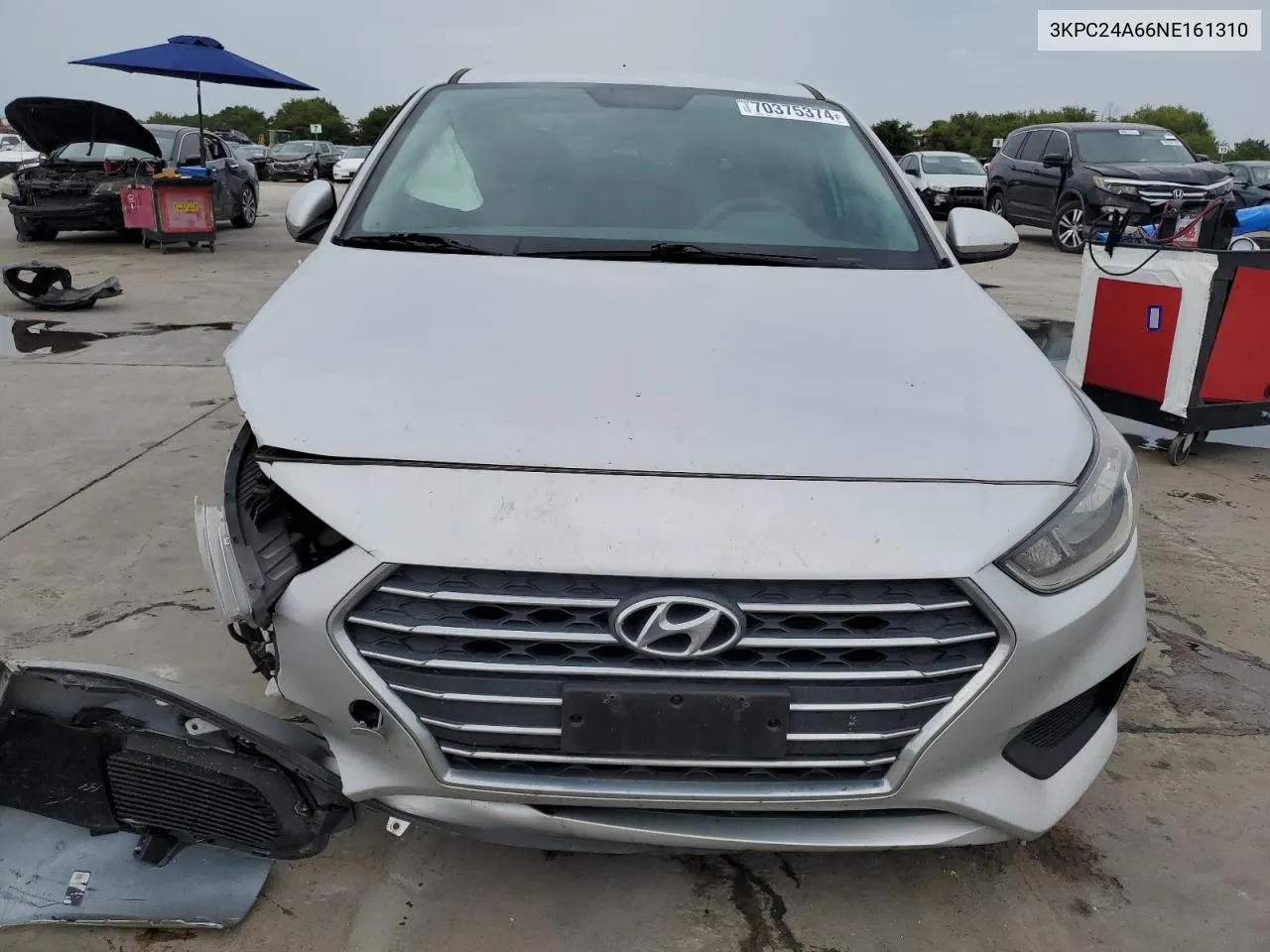 2022 Hyundai Accent Se VIN: 3KPC24A66NE161310 Lot: 70375374