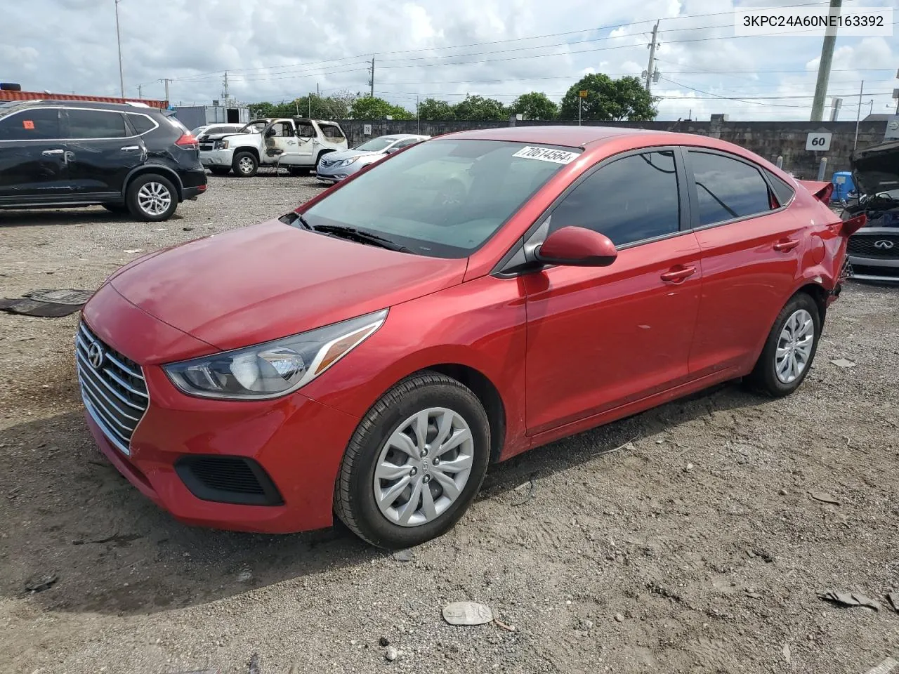 3KPC24A60NE163392 2022 Hyundai Accent Se