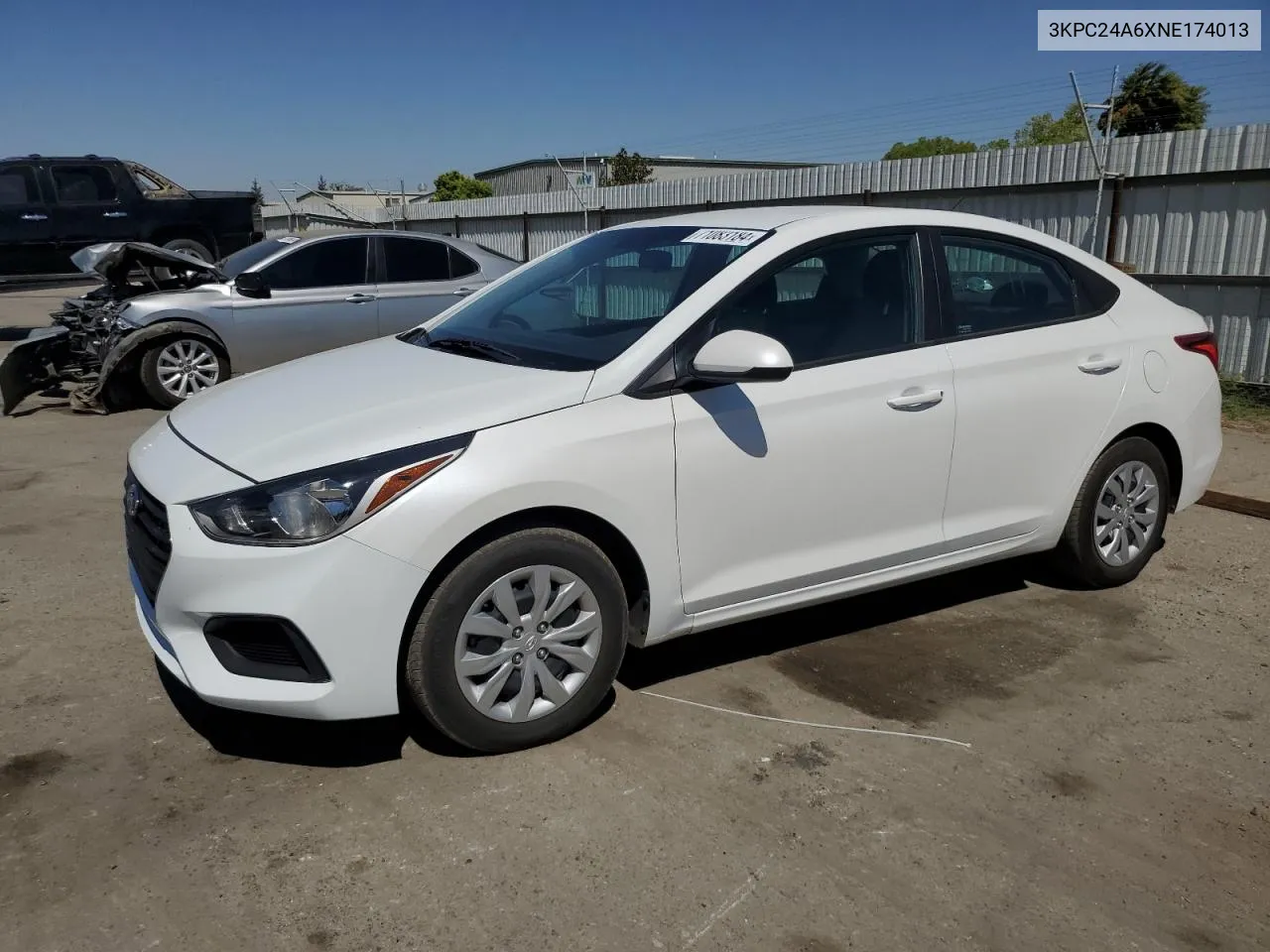 2022 Hyundai Accent Se VIN: 3KPC24A6XNE174013 Lot: 71083184