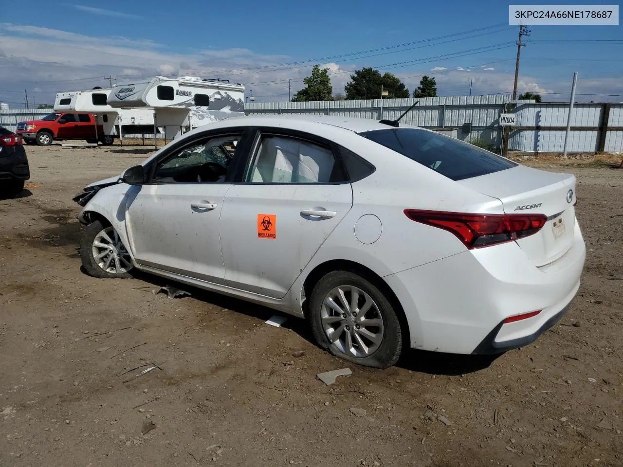 3KPC24A66NE178687 2022 Hyundai Accent Se