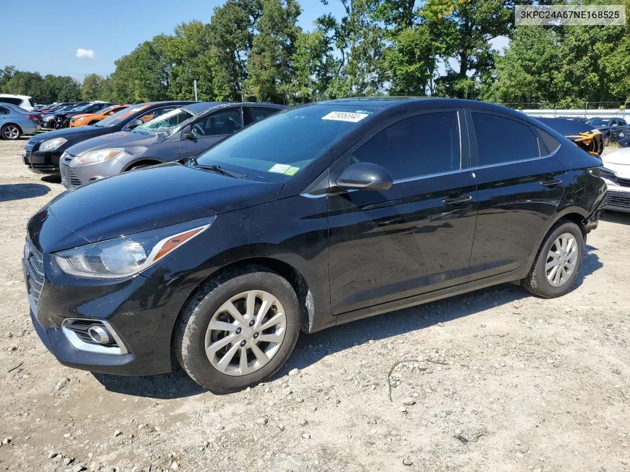 2022 Hyundai Accent Se VIN: 3KPC24A67NE168525 Lot: 72906694