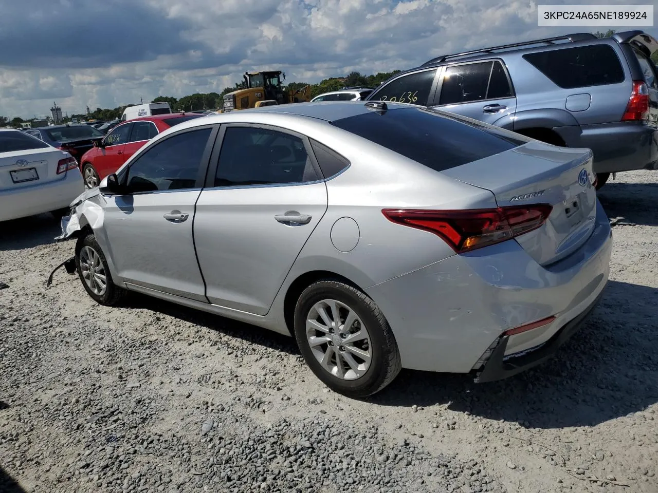 2022 Hyundai Accent Se VIN: 3KPC24A65NE189924 Lot: 73582794