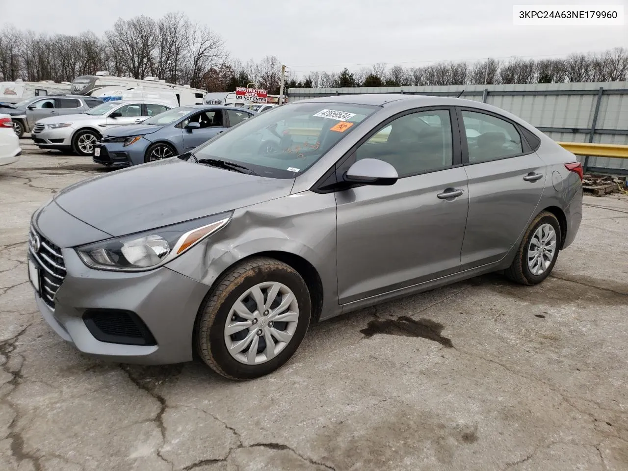 2022 Hyundai Accent Se VIN: 3KPC24A63NE179960 Lot: 73750924