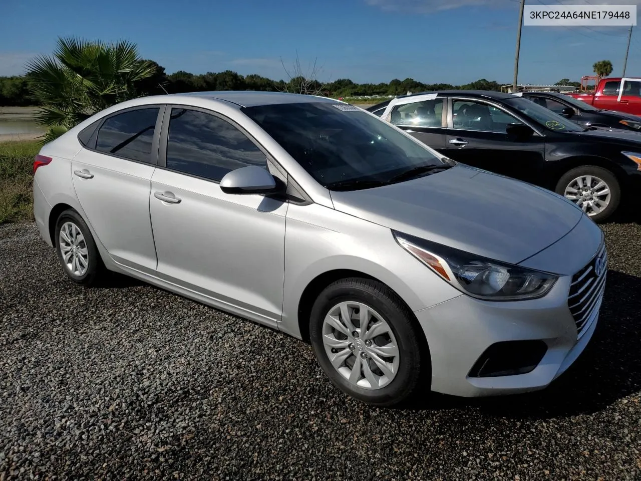 2022 Hyundai Accent Se VIN: 3KPC24A64NE179448 Lot: 73933334