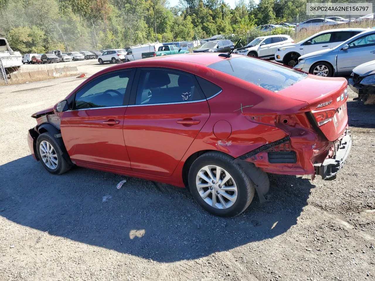 2022 Hyundai Accent Se VIN: 3KPC24A62NE156797 Lot: 74860124