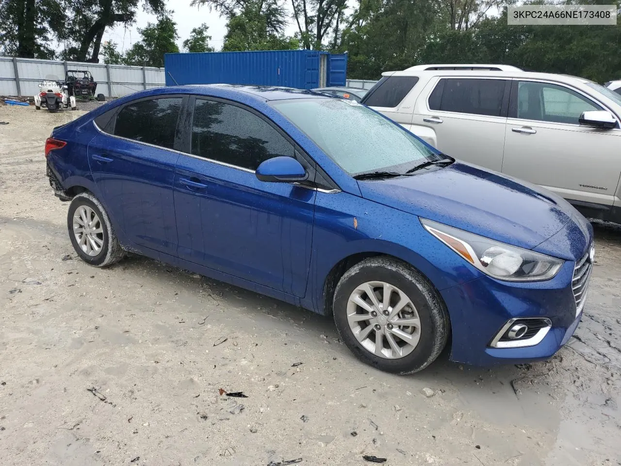 2022 Hyundai Accent Se VIN: 3KPC24A66NE173408 Lot: 74911274