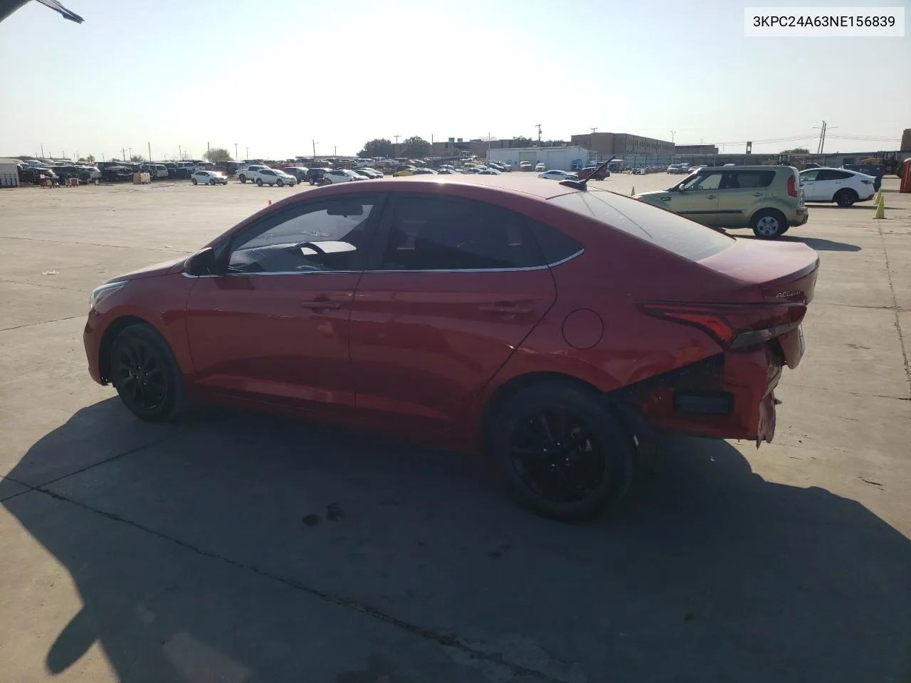 2022 Hyundai Accent Se VIN: 3KPC24A63NE156839 Lot: 75251904