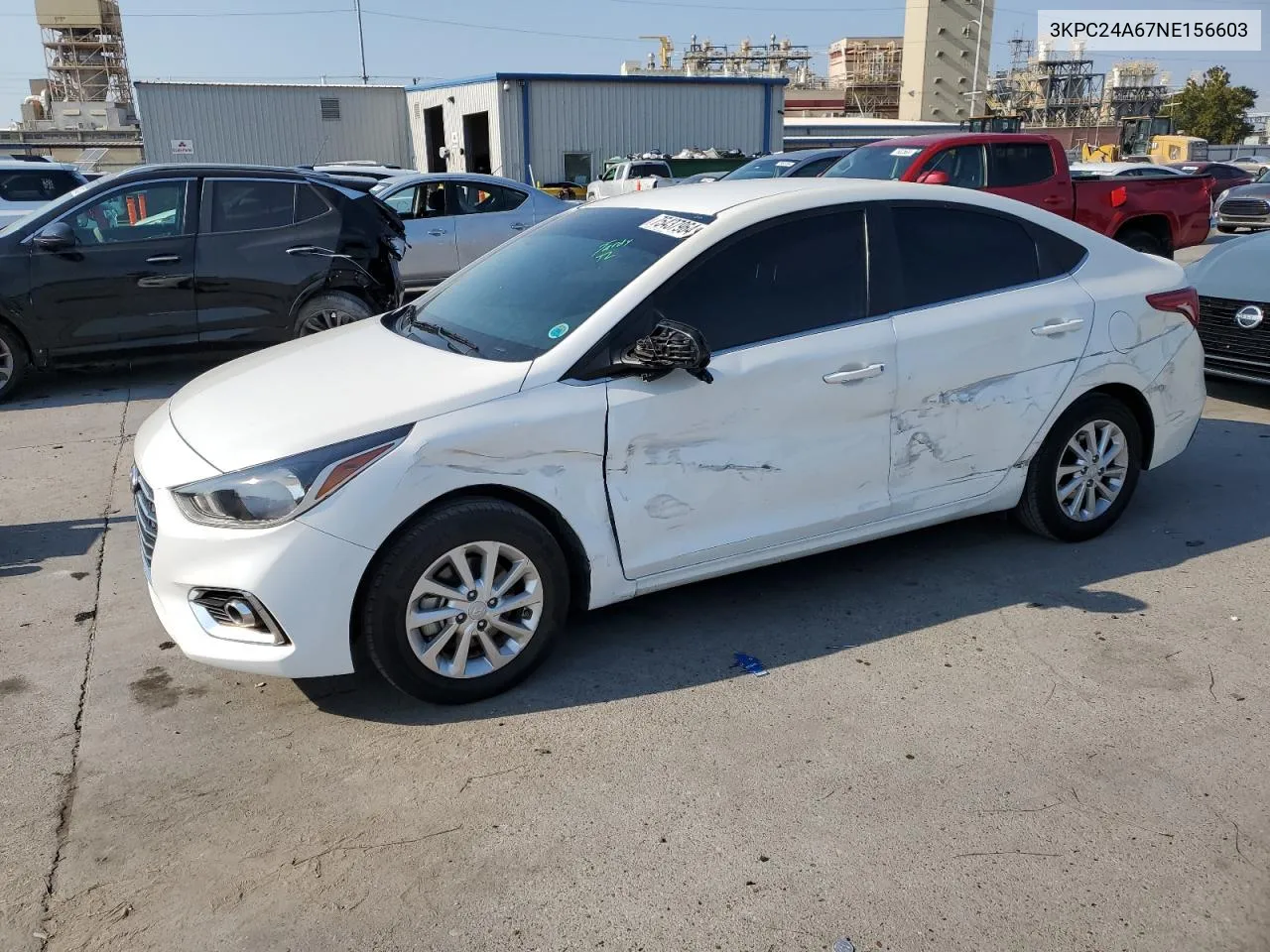 2022 Hyundai Accent Se VIN: 3KPC24A67NE156603 Lot: 75437964