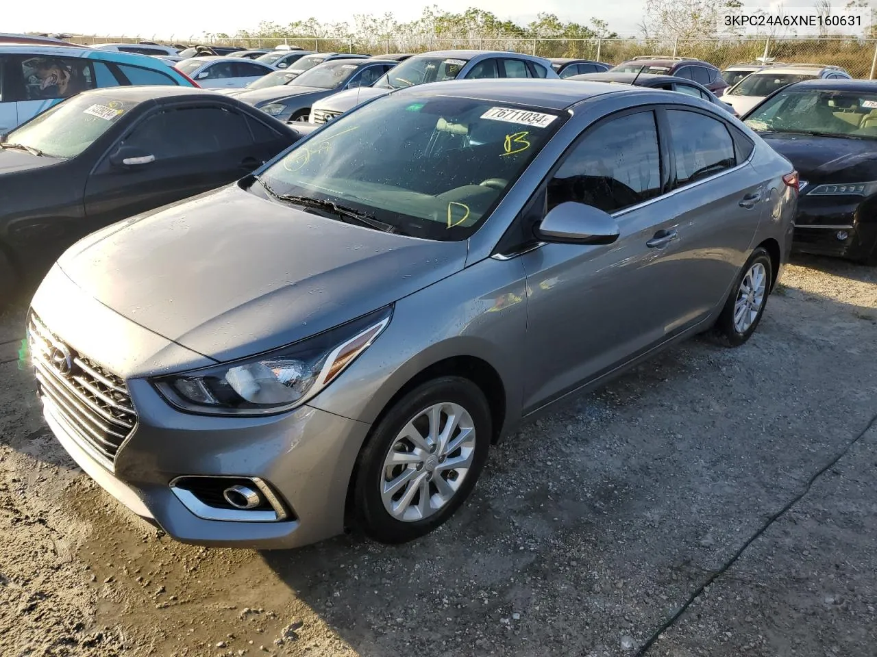 3KPC24A6XNE160631 2022 Hyundai Accent Se