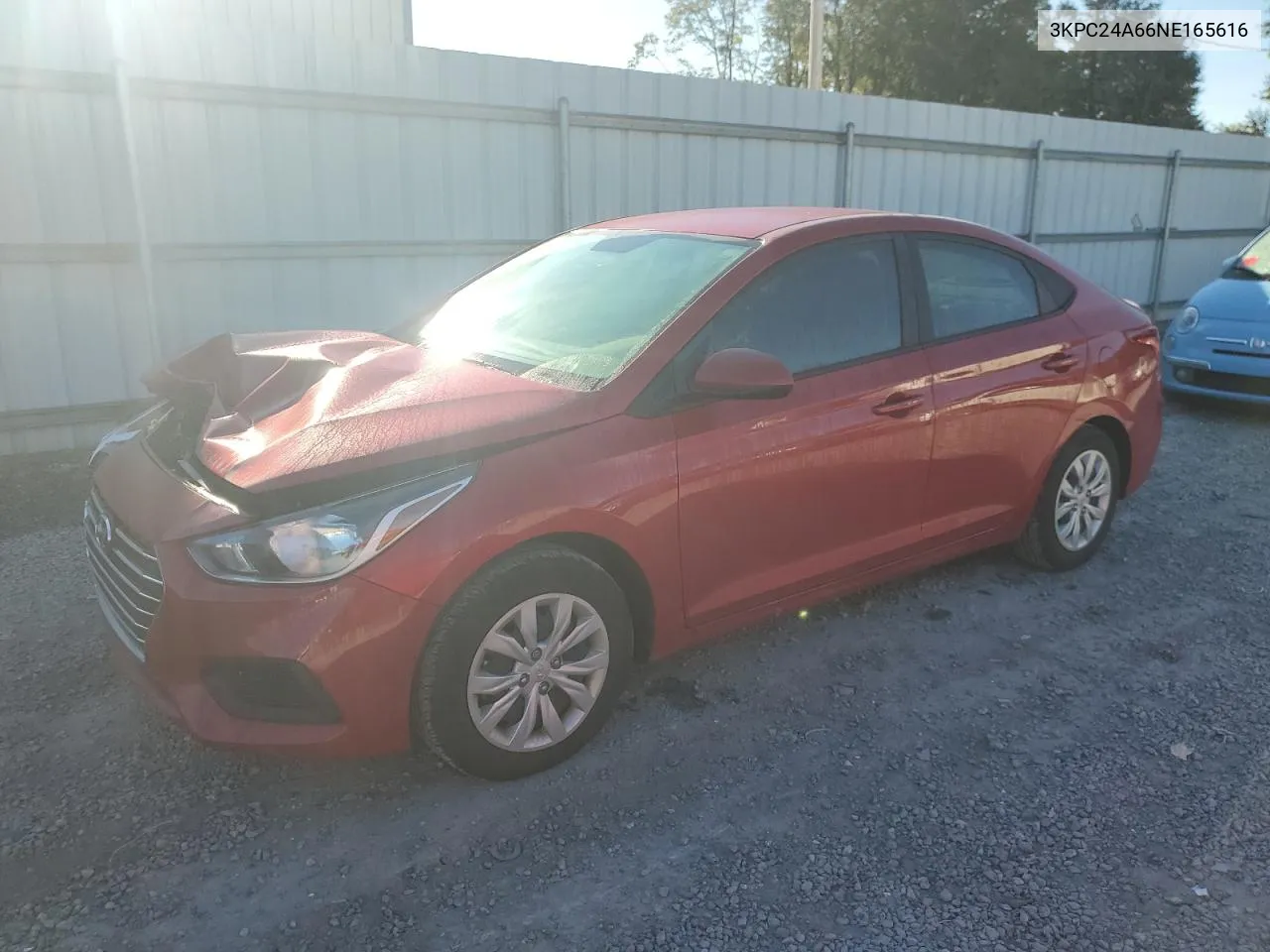 2022 Hyundai Accent Se VIN: 3KPC24A66NE165616 Lot: 76868494