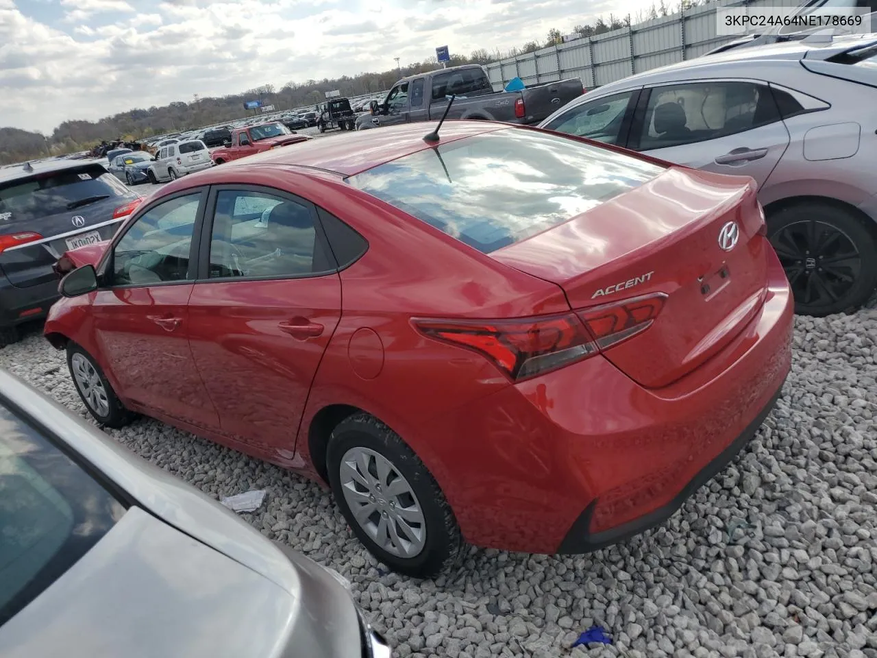 2022 Hyundai Accent Se VIN: 3KPC24A64NE178669 Lot: 78278954