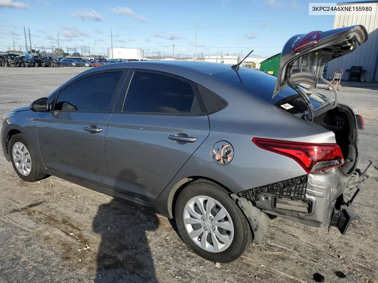 2022 Hyundai Accent Se VIN: 3KPC24A6XNE155980 Lot: 78818704