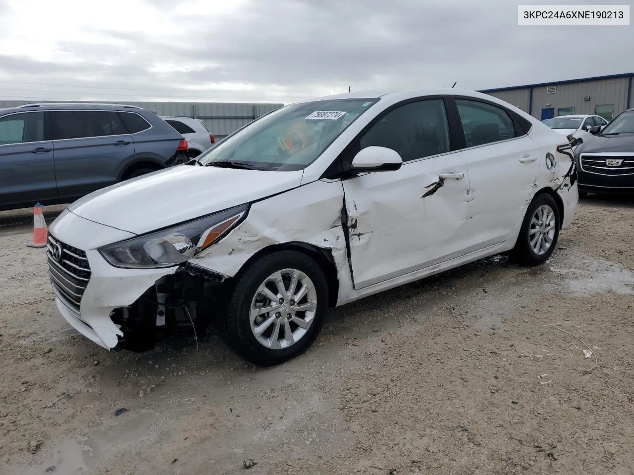 2022 Hyundai Accent Se VIN: 3KPC24A6XNE190213 Lot: 79387274