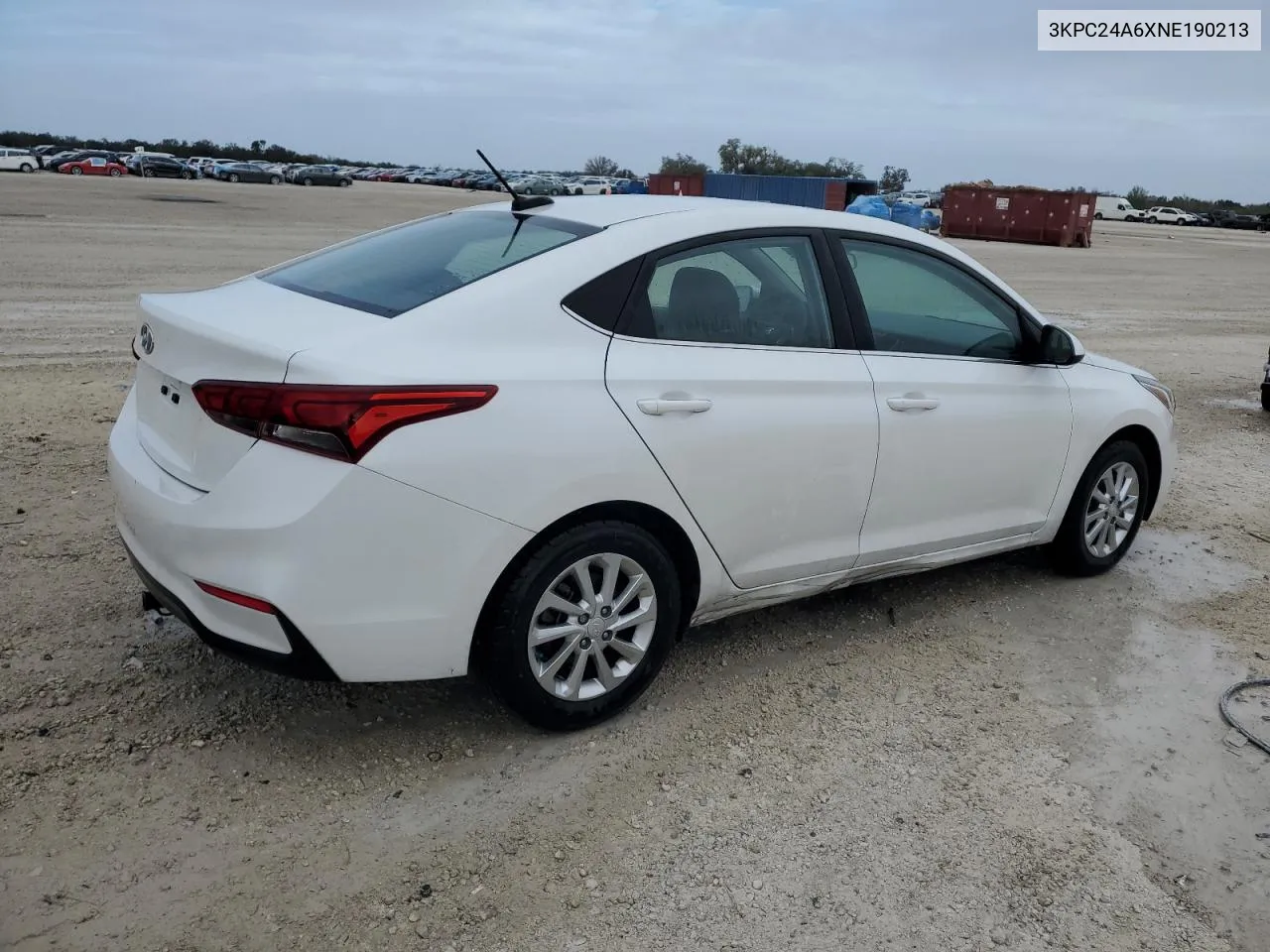 2022 Hyundai Accent Se VIN: 3KPC24A6XNE190213 Lot: 79387274