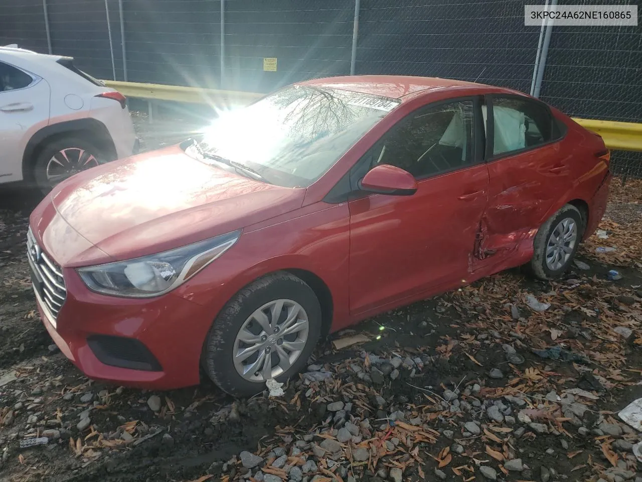 2022 Hyundai Accent Se VIN: 3KPC24A62NE160865 Lot: 81189784