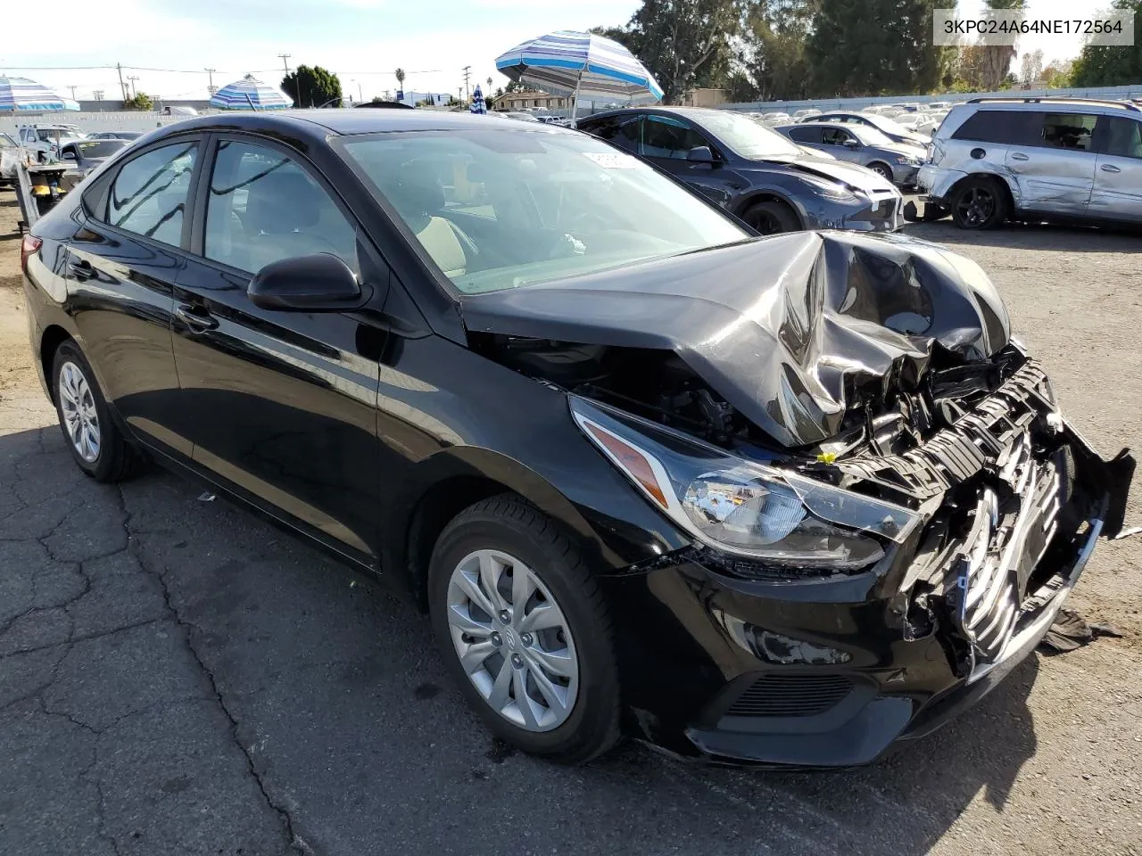 2022 Hyundai Accent Se VIN: 3KPC24A64NE172564 Lot: 81567784