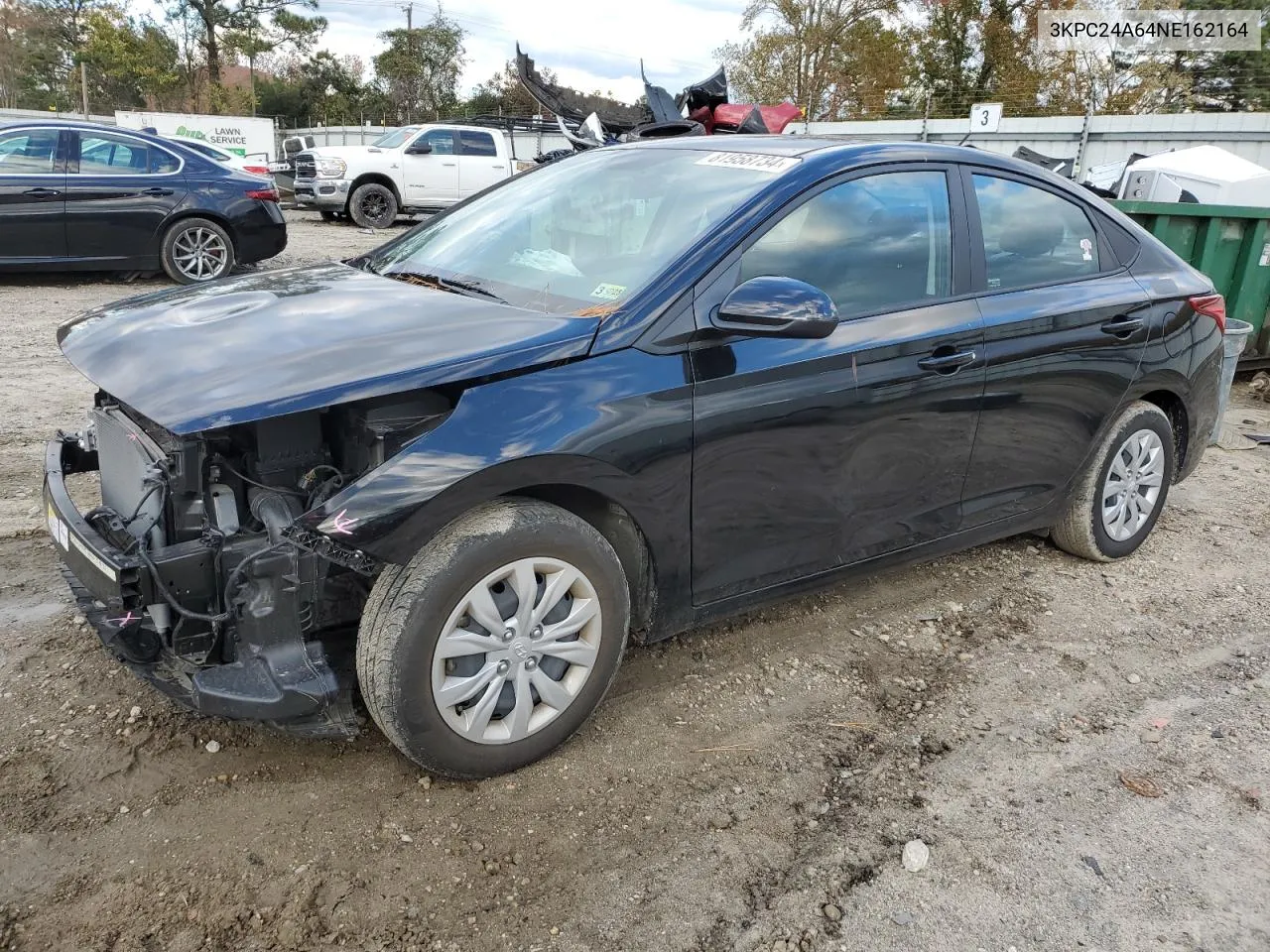 2022 Hyundai Accent Se VIN: 3KPC24A64NE162164 Lot: 81958734