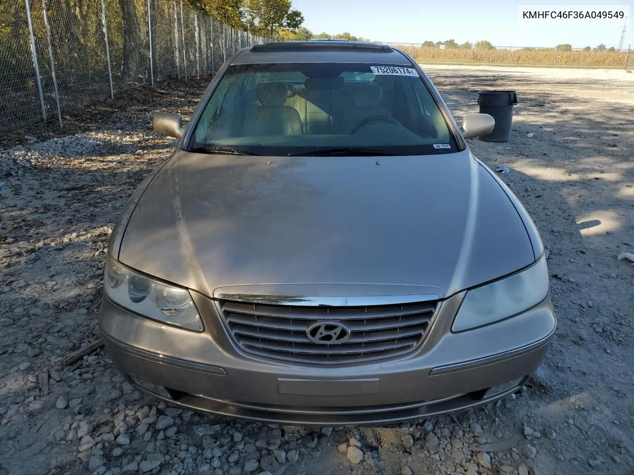 2006 Hyundai Azera Se VIN: KMHFC46F36A049549 Lot: 75206174