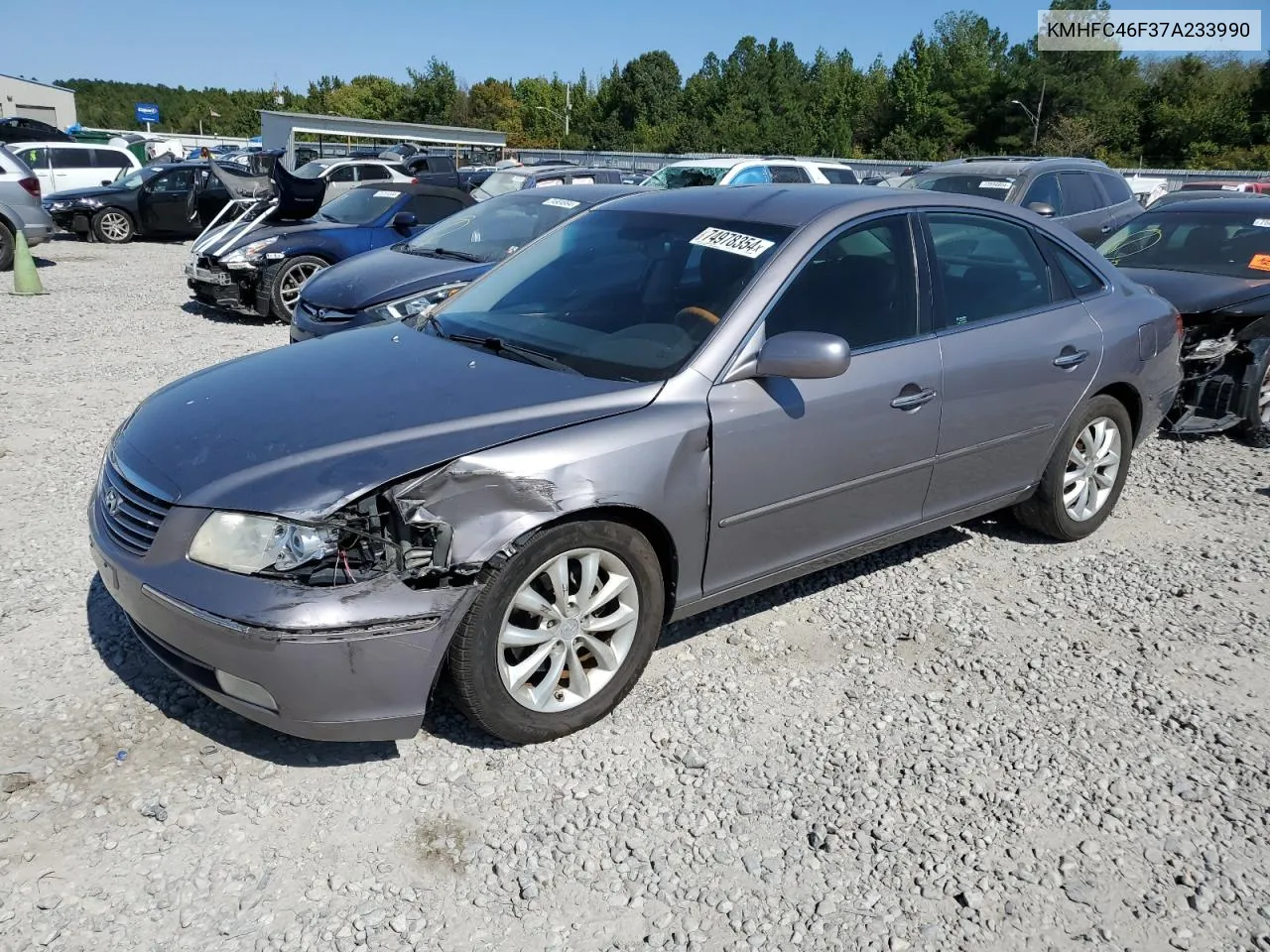 2007 Hyundai Azera Se VIN: KMHFC46F37A233990 Lot: 74978354