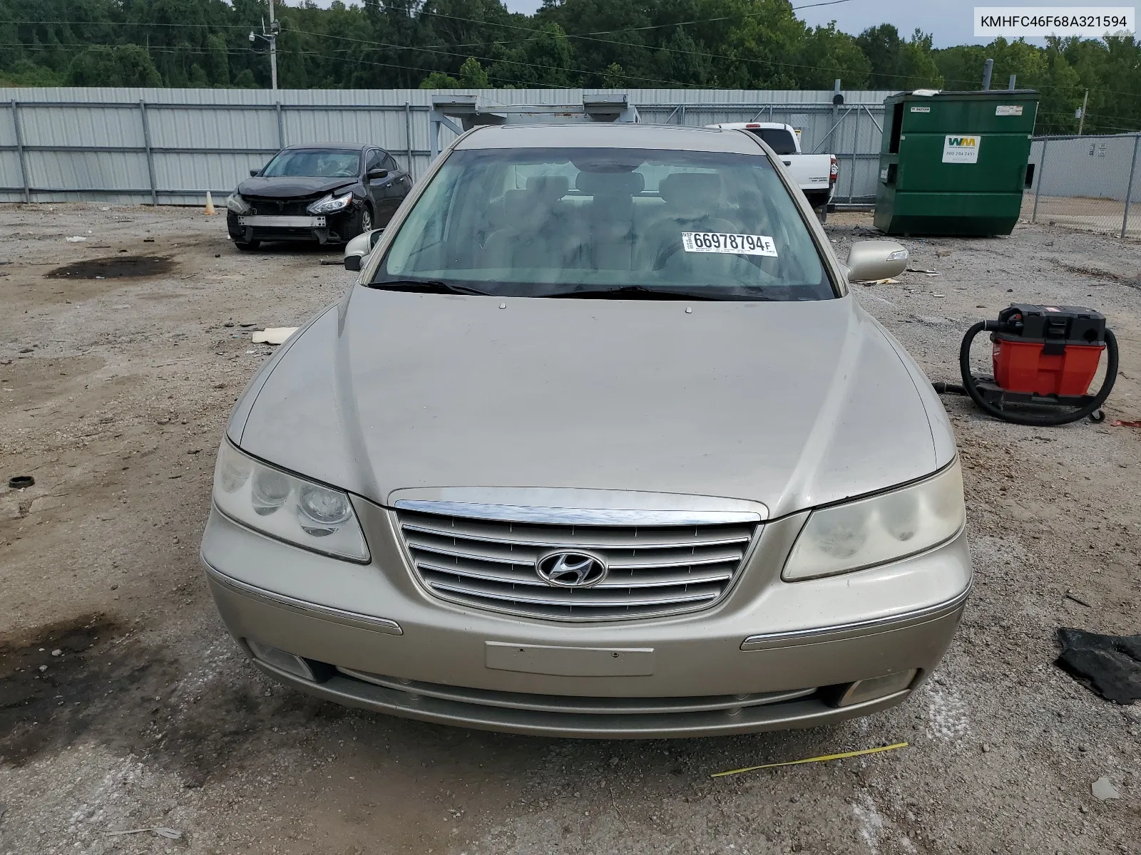 KMHFC46F68A321594 2008 Hyundai Azera Se