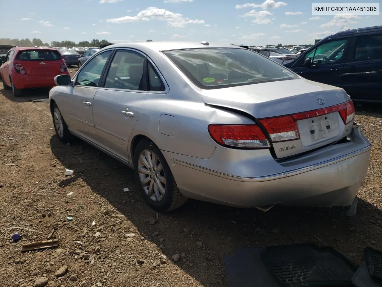 2010 Hyundai Azera Gls VIN: KMHFC4DF1AA451386 Lot: 66336294