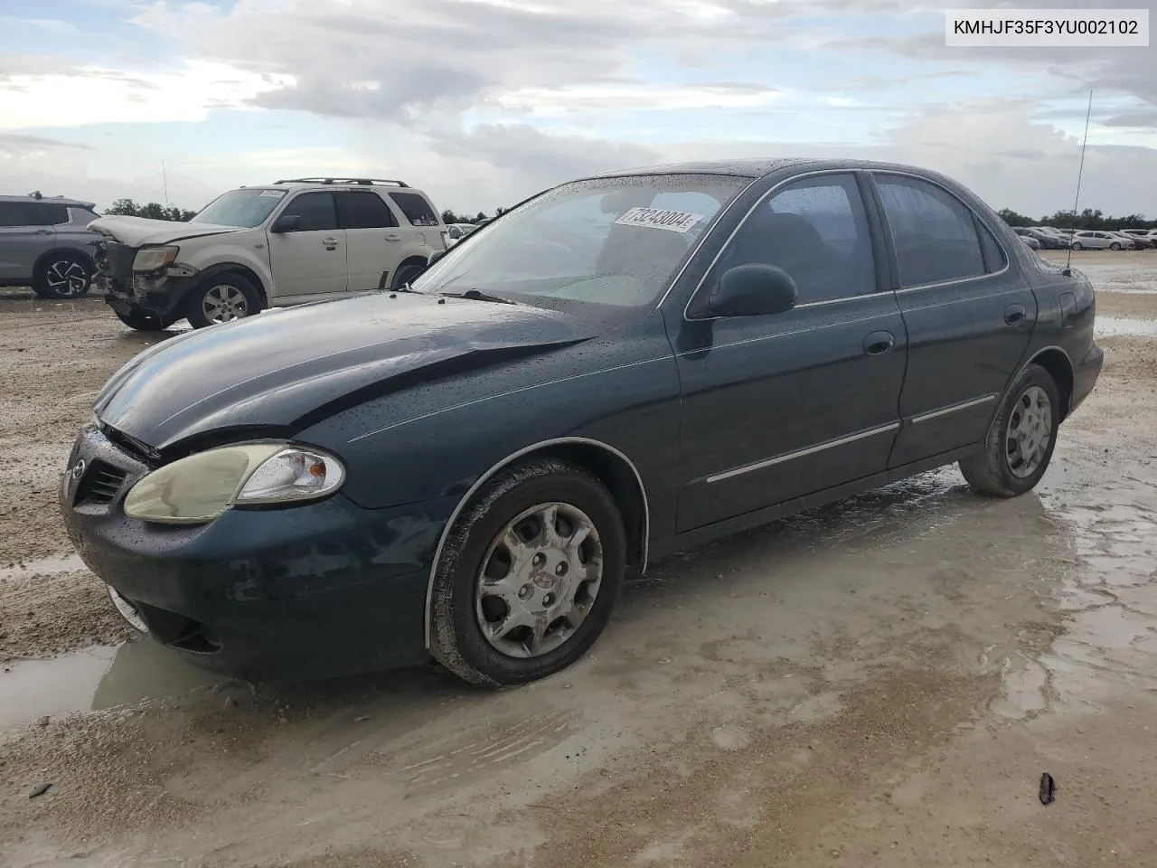 2000 Hyundai Elantra Gls VIN: KMHJF35F3YU002102 Lot: 73243004