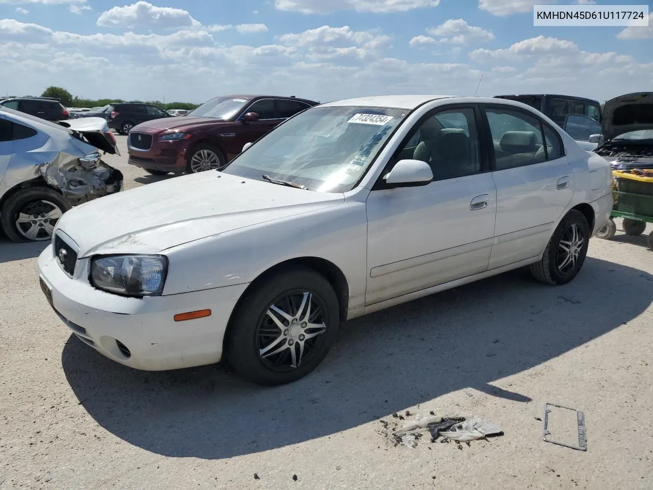 2001 Hyundai Elantra Gls VIN: KMHDN45D61U117724 Lot: 74324354