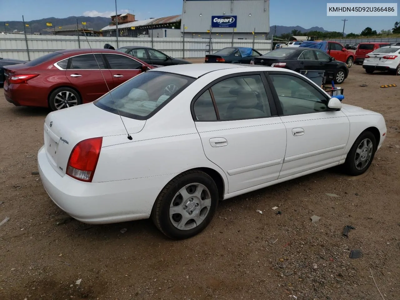 2002 Hyundai Elantra Gls VIN: KMHDN45D92U366486 Lot: 59576134