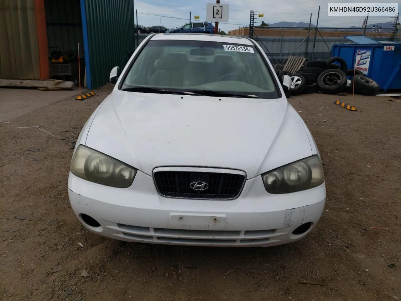 2002 Hyundai Elantra Gls VIN: KMHDN45D92U366486 Lot: 59576134