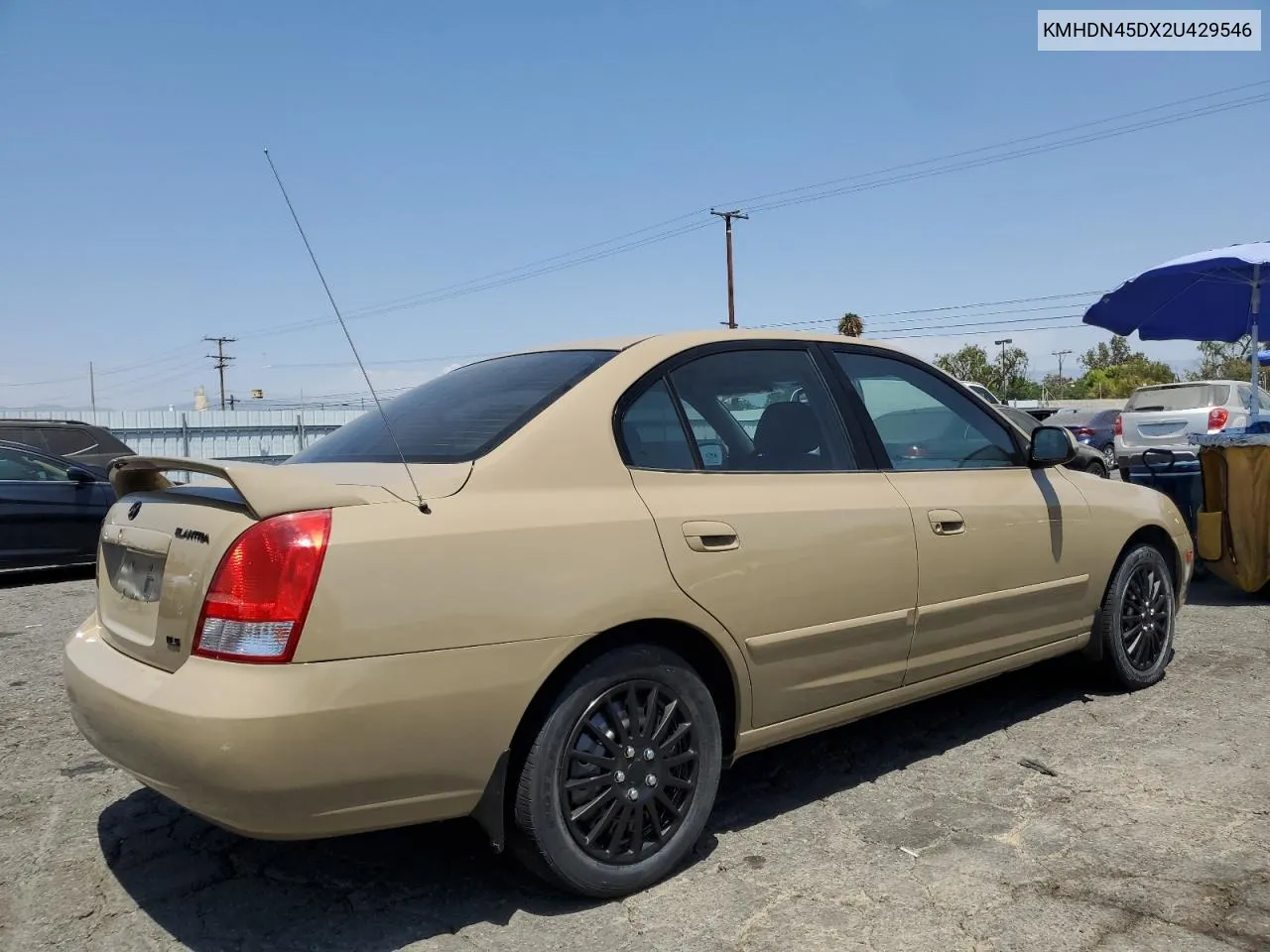 2002 Hyundai Elantra Gls VIN: KMHDN45DX2U429546 Lot: 66802244