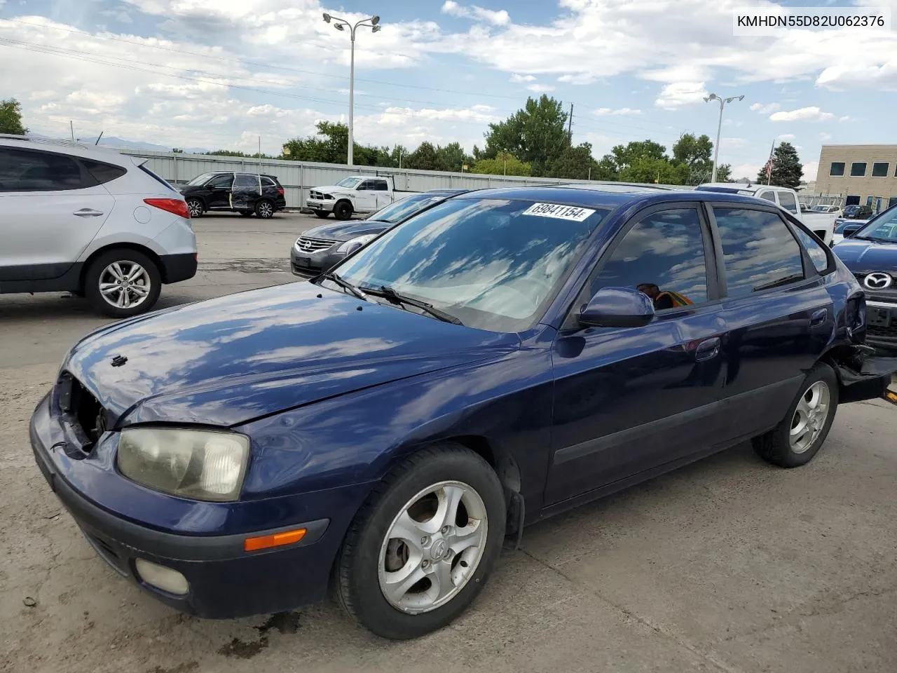 2002 Hyundai Elantra Gls VIN: KMHDN55D82U062376 Lot: 69841154