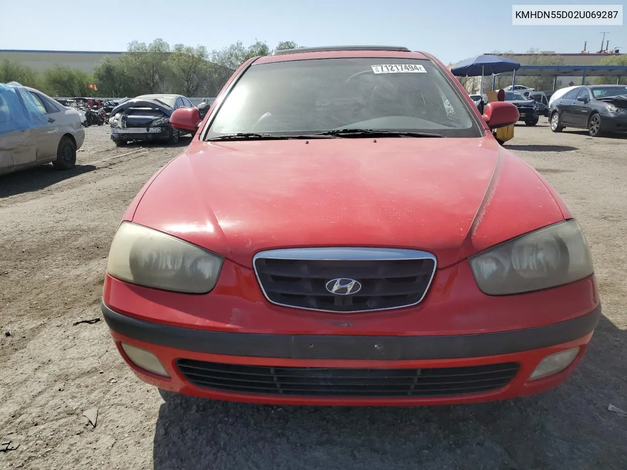 2002 Hyundai Elantra Gls VIN: KMHDN55D02U069287 Lot: 71217494