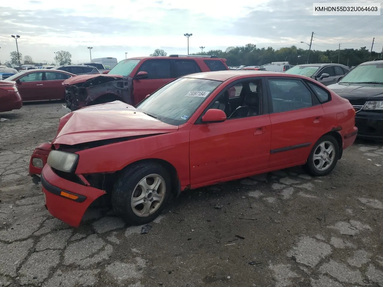 2002 Hyundai Elantra Gls VIN: KMHDN55D32U064603 Lot: 73097184