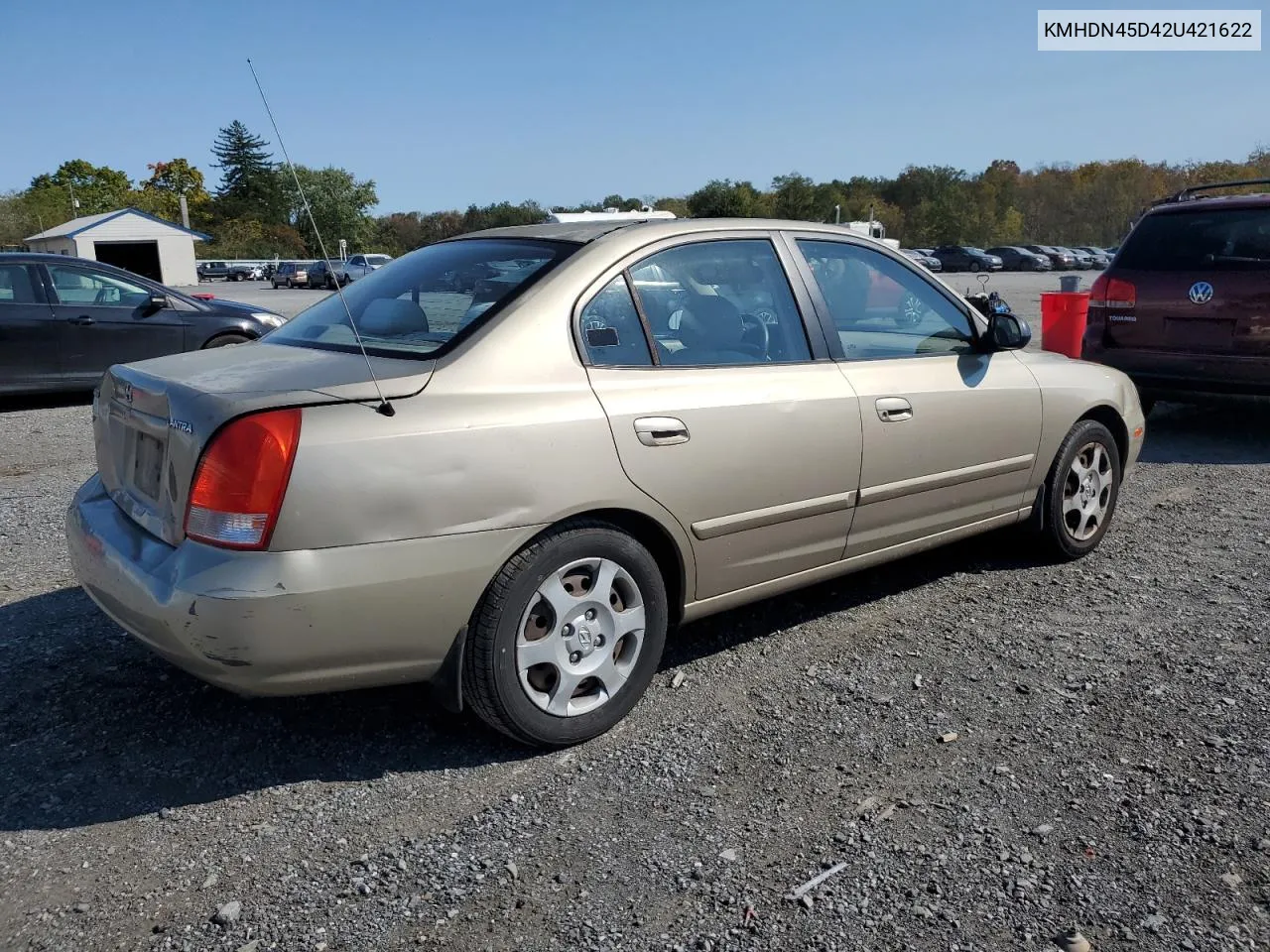 KMHDN45D42U421622 2002 Hyundai Elantra Gls