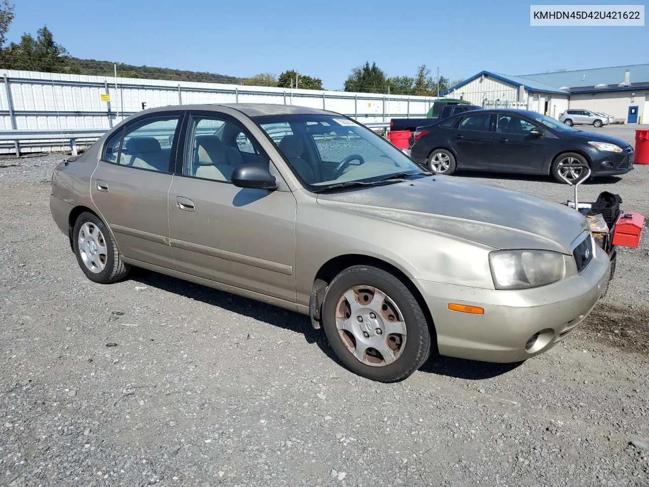 KMHDN45D42U421622 2002 Hyundai Elantra Gls