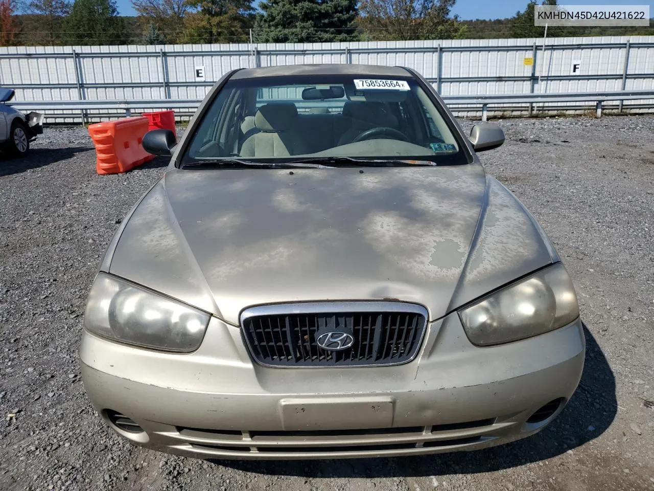 2002 Hyundai Elantra Gls VIN: KMHDN45D42U421622 Lot: 75853664