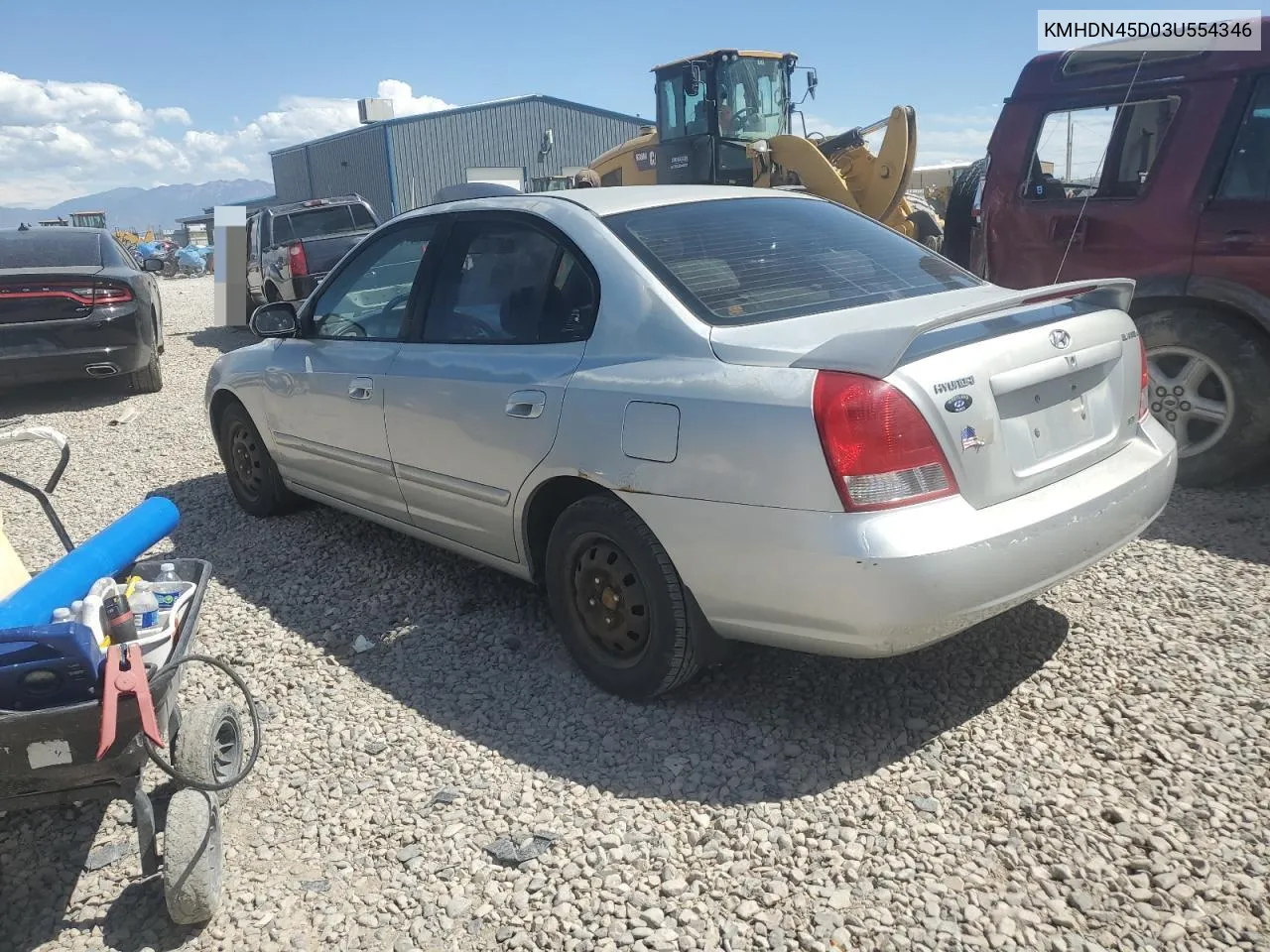 2003 Hyundai Elantra Gls VIN: KMHDN45D03U554346 Lot: 68175074