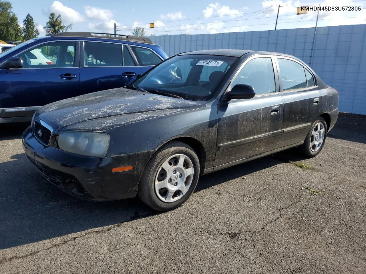 KMHDN45D83U572805 2003 Hyundai Elantra Gls