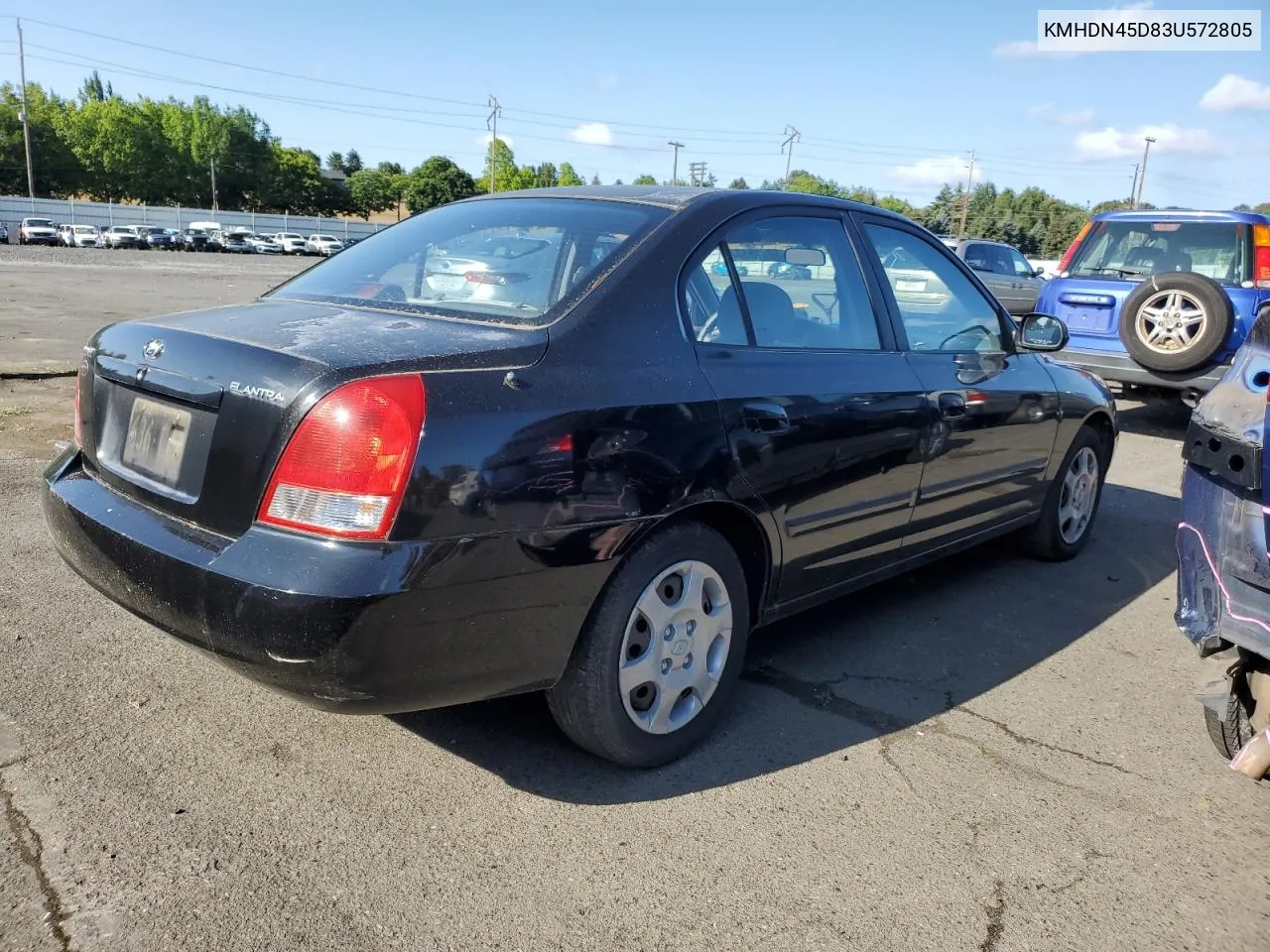 KMHDN45D83U572805 2003 Hyundai Elantra Gls