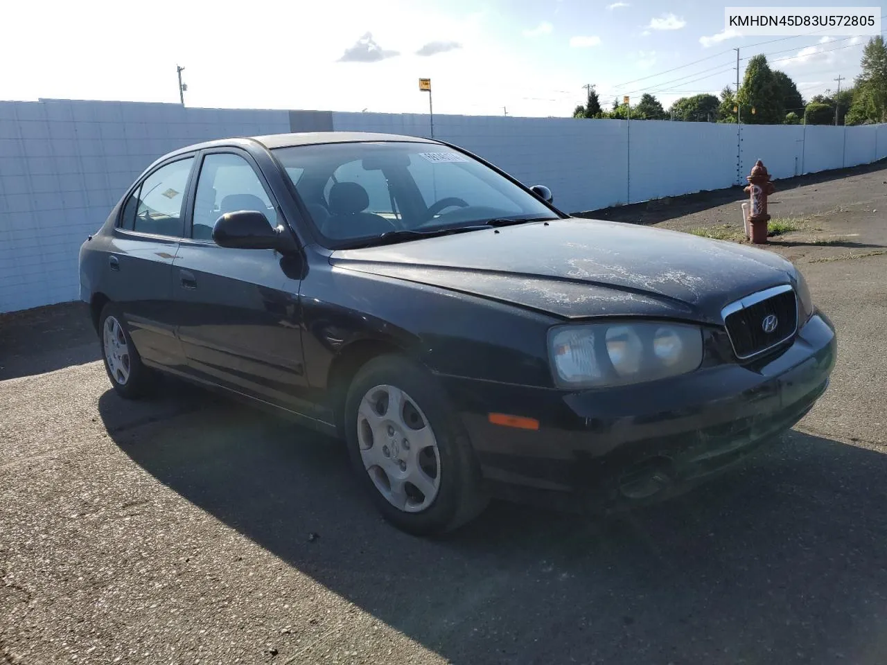 KMHDN45D83U572805 2003 Hyundai Elantra Gls