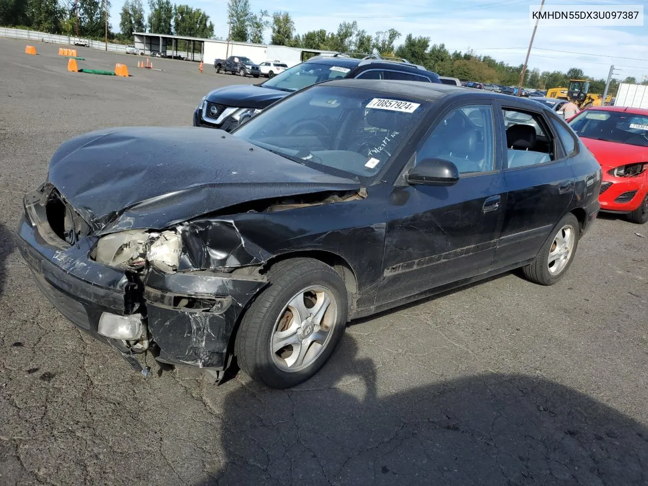 2003 Hyundai Elantra Gls VIN: KMHDN55DX3U097387 Lot: 70857924