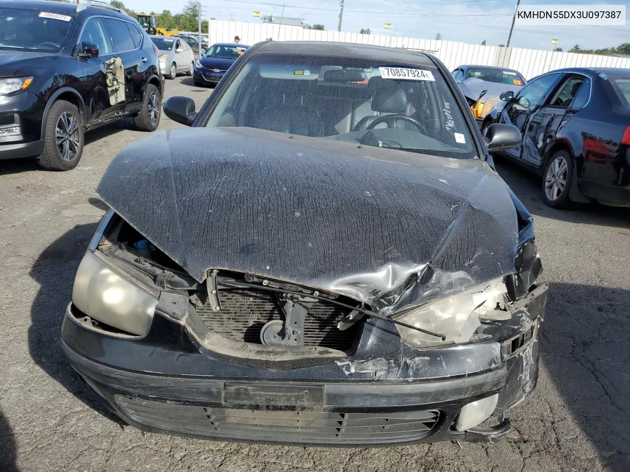 2003 Hyundai Elantra Gls VIN: KMHDN55DX3U097387 Lot: 70857924