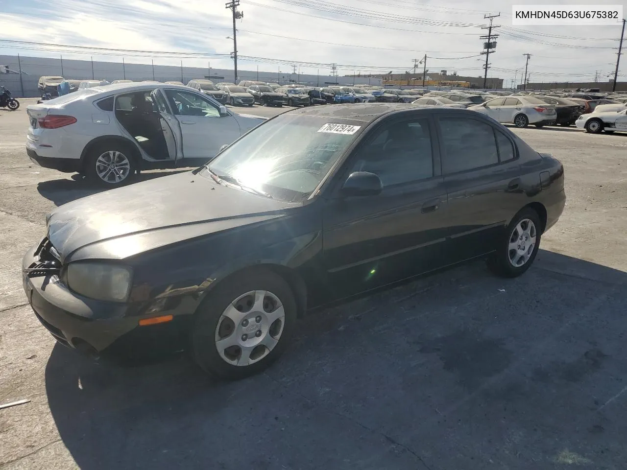 2003 Hyundai Elantra Gls VIN: KMHDN45D63U675382 Lot: 76012974