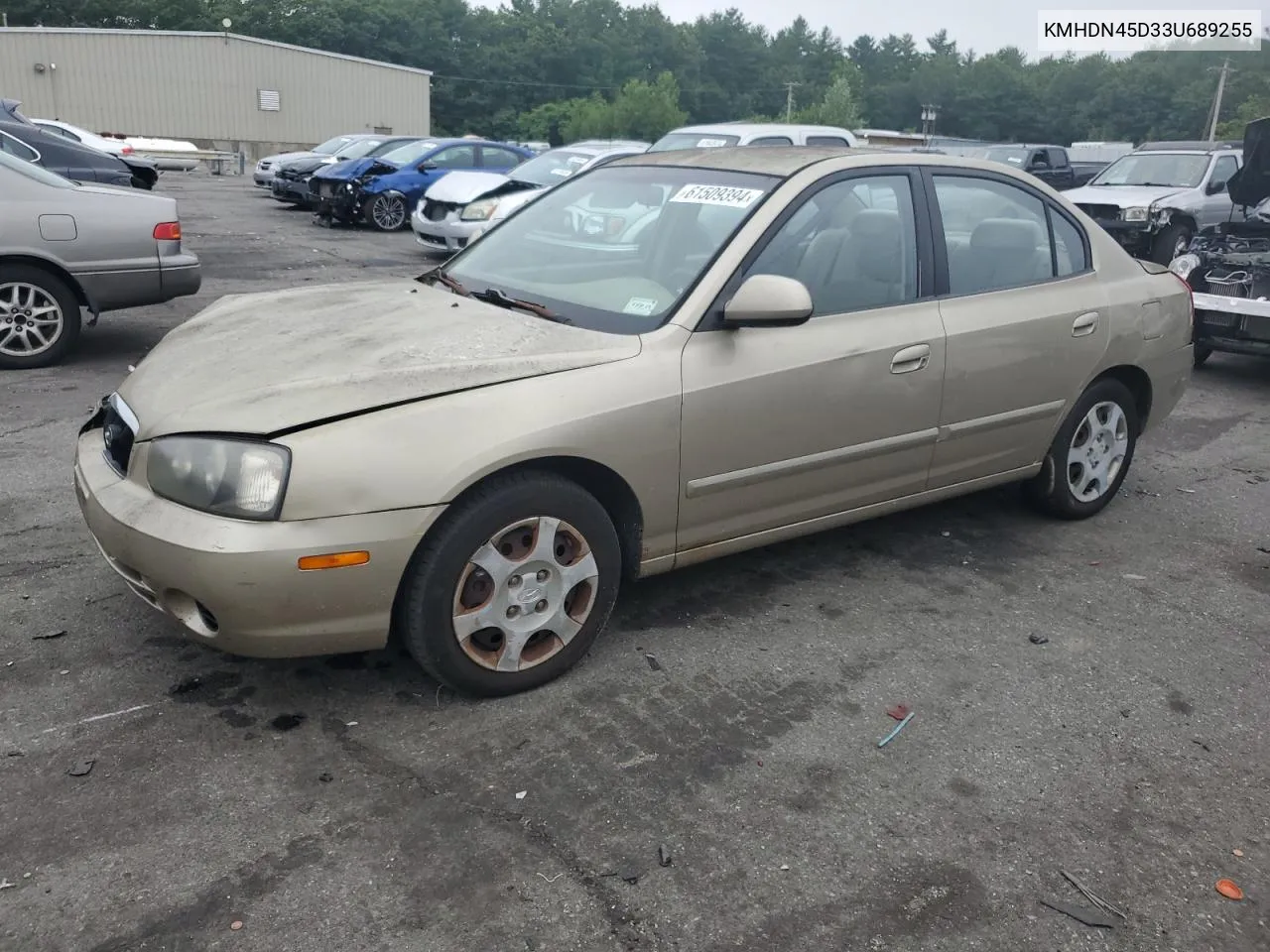 2003 Hyundai Elantra Gls VIN: KMHDN45D33U689255 Lot: 81308734