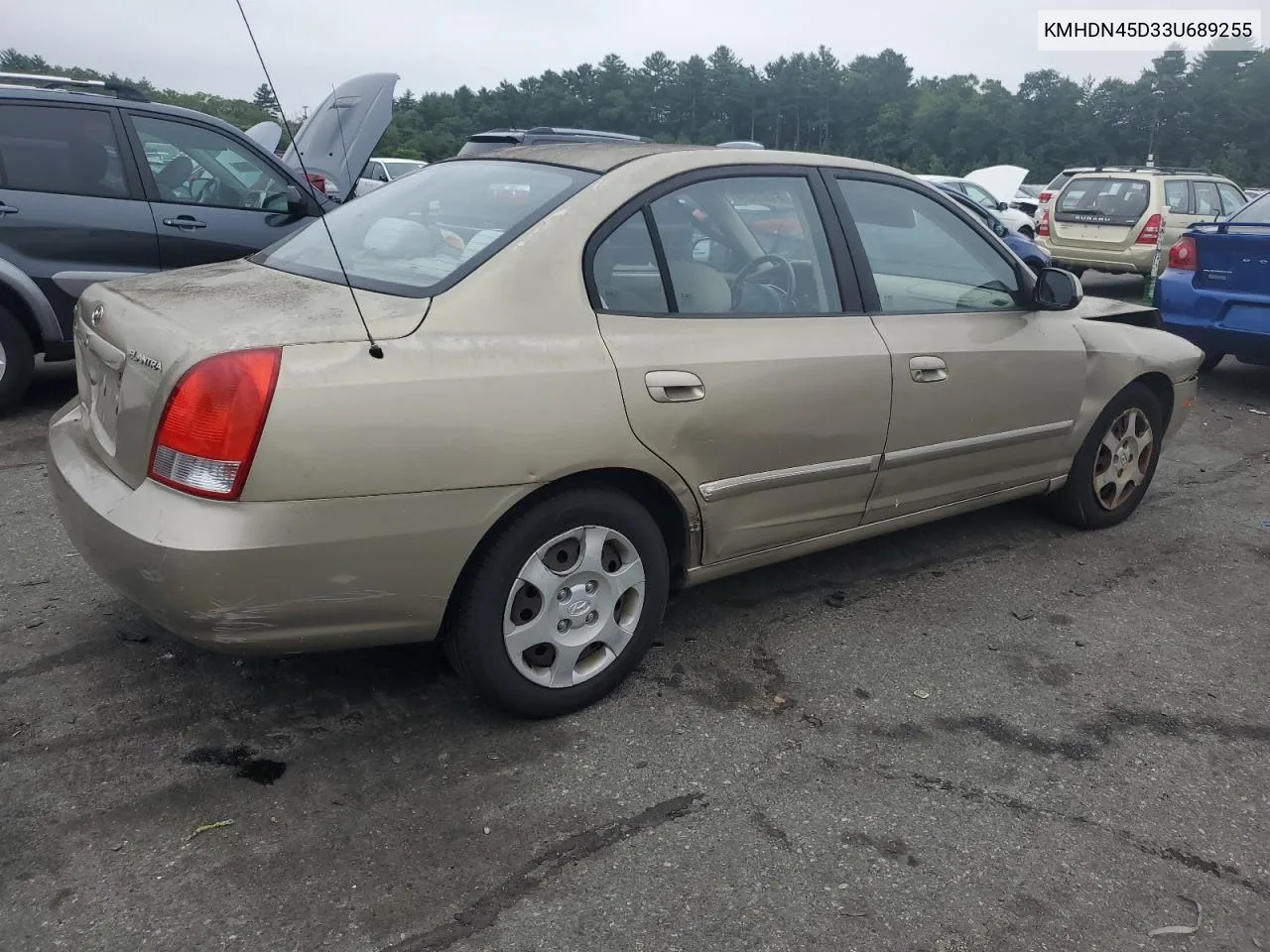 2003 Hyundai Elantra Gls VIN: KMHDN45D33U689255 Lot: 81308734