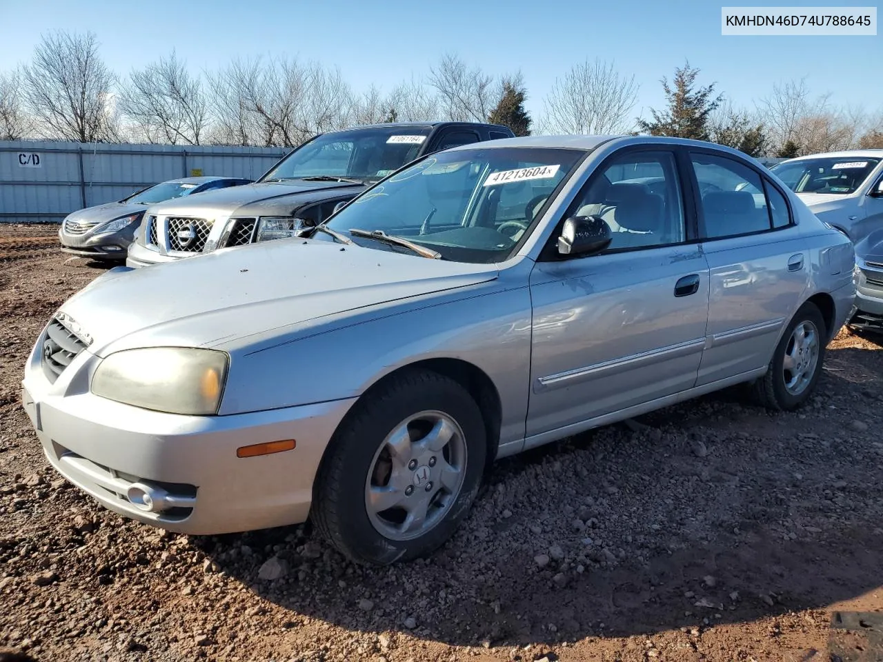 2004 Hyundai Elantra Gls VIN: KMHDN46D74U788645 Lot: 57315104